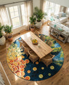 Seaside Haven Rugs Collection Area Rug -  Dunes Round Multi  lifestyle 58