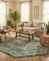 Savannah Soiree Collection Area Rug -  Everglade (Green) Octagon Green  lifestyle 71