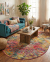 Colorburst Oasis Collection Area Rug -  Azura Oval Multi  lifestyle 77