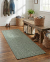 Highland Woven Jute Collection Area Rug - Glenmore (Green) Runner Green  lifestyle 25