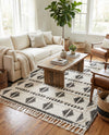 Sonoran Collection Area Rug - BellRock Rectangle Black and White  lifestyle 39