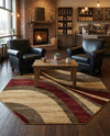 Bistro Lounge Collection Area Rug -  Frappe Octagon Beige  lifestyle 59