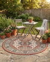 Patio Heritage Collection Area Rug - Veranda Round Multi  lifestyle 19