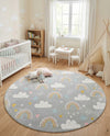Wonder Tykes Collection Area Rug -  Pixel Round Gray  lifestyle 47