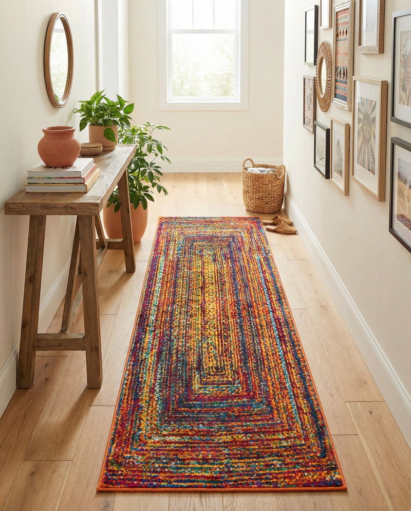 Caribbean Cove Collection Area Rug -  Martinique Runner Multi  lifestyle 37
