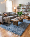 Cozy Cove Shag Collection Area Rug -  Harbor Rectangle Blue  lifestyle 30