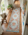 Caribbean Breeze Collection Area Rug -  Floriana Runner Light Blue  lifestyle 67