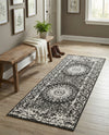 Patio Heritage Collection Area Rug -  Lafayette (Black and White) Runner Black and White  lifestyle 65