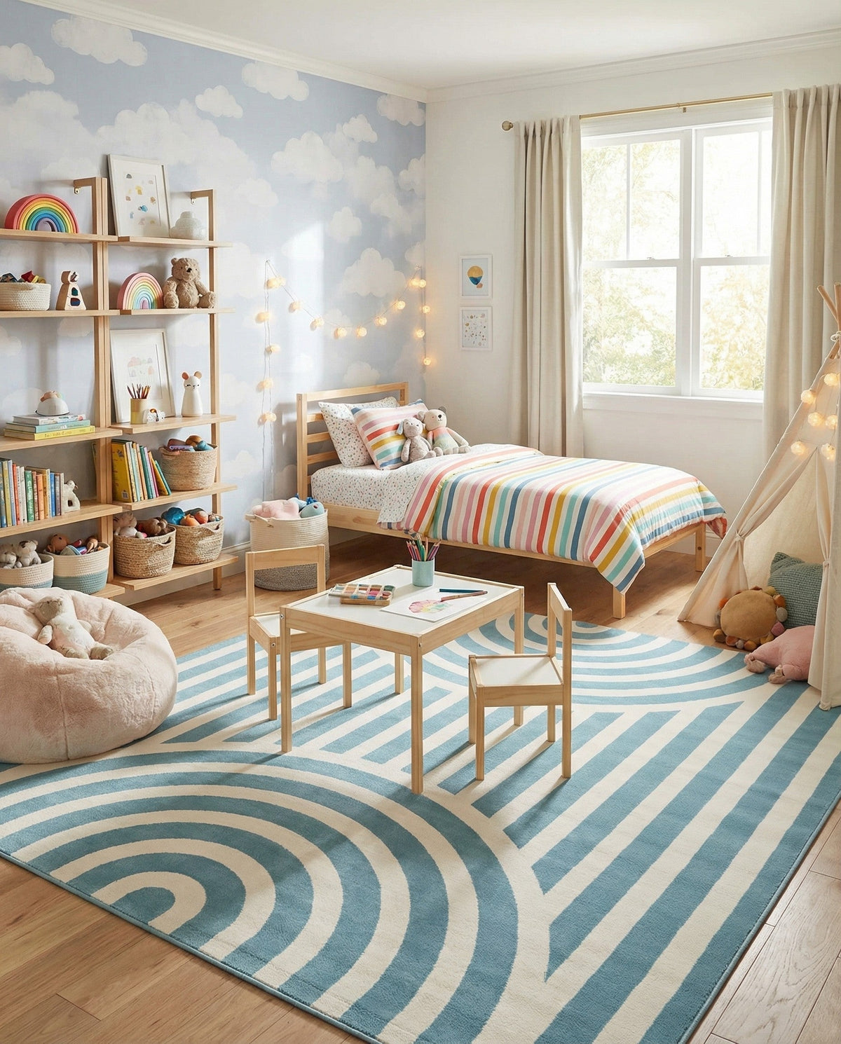 Wonder Tykes Collection Area Rug -  Joydale Square Sky blue  lifestyle 152