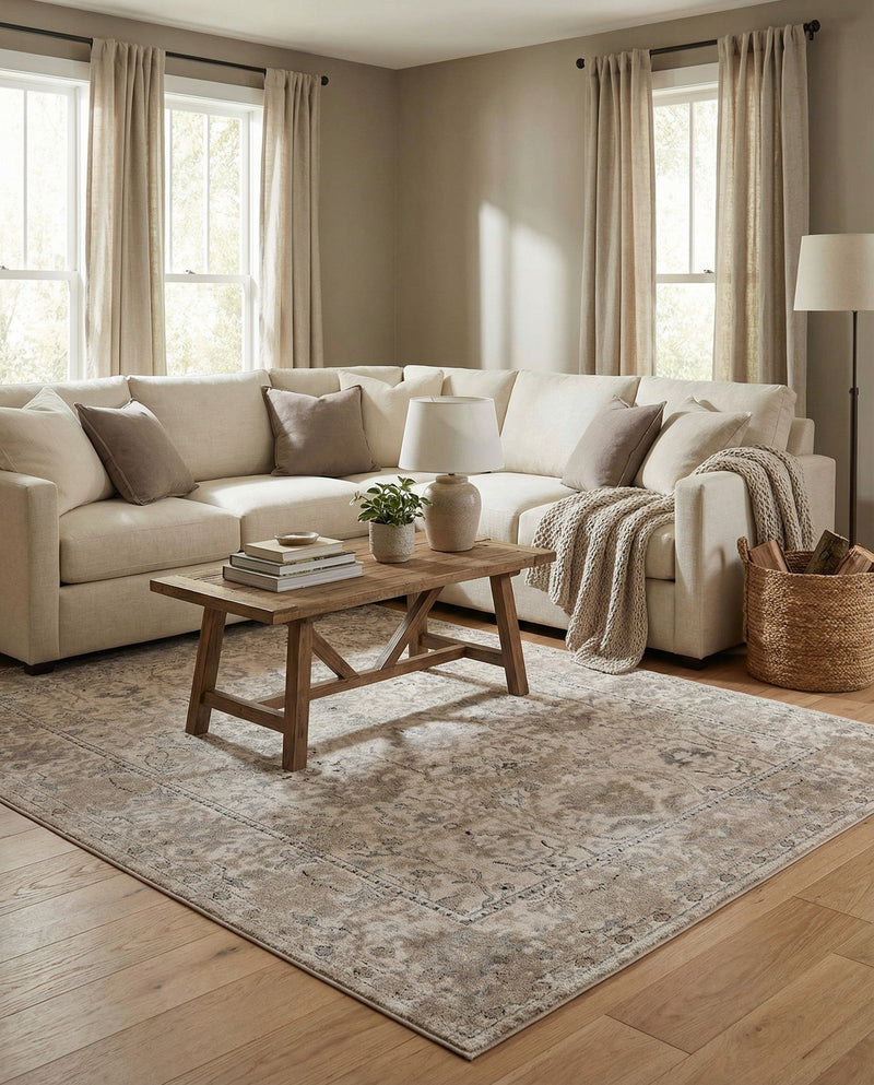 Cascade Range Collection Area Rug -  Shasta (Ivory) Rectangle Ivory  lifestyle 22