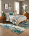 Chromatic Oasis Collection Area Rug -  Serene Rectangle Light Blue  lifestyle 10