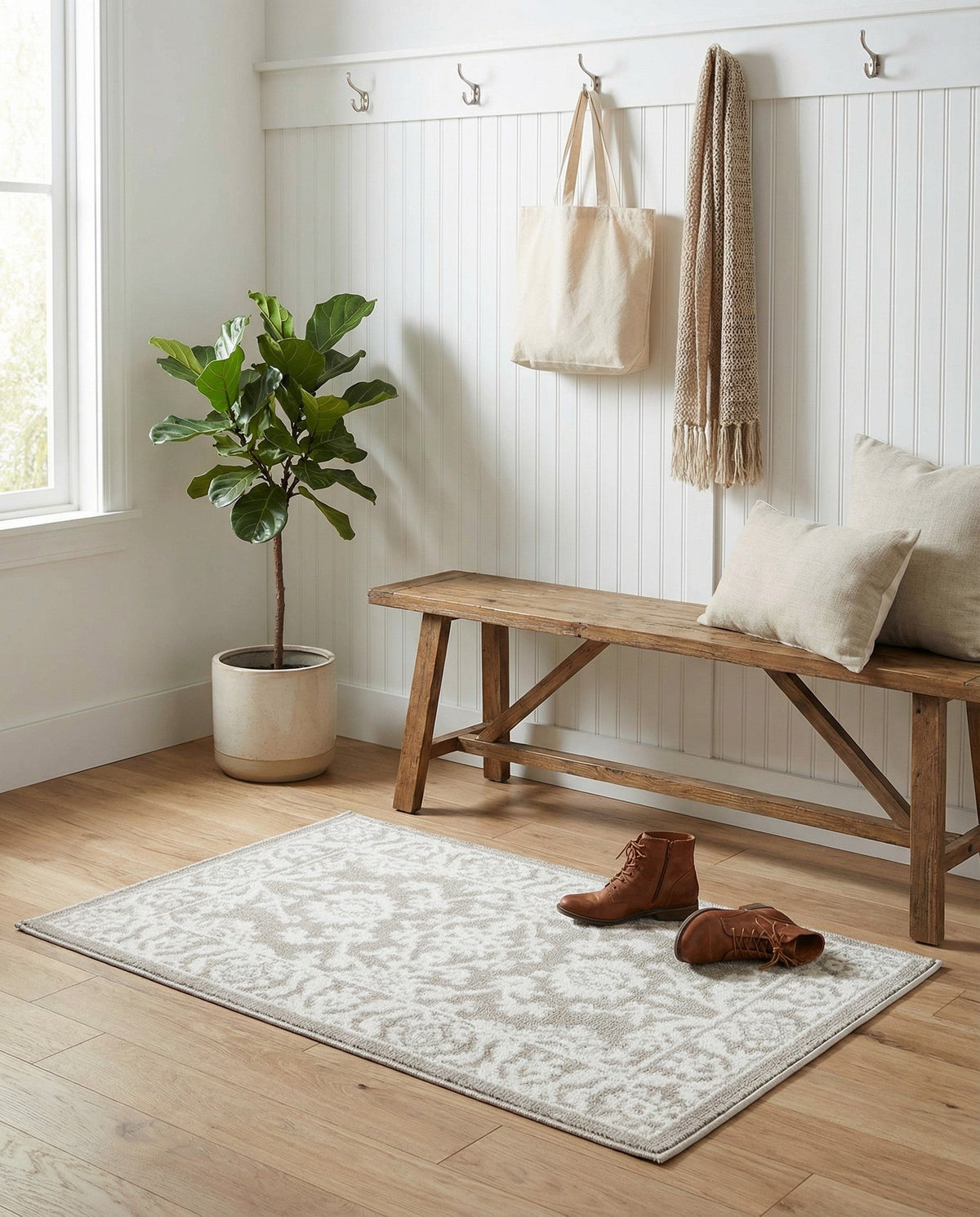 Savannah Elegance Collection Area Rug - Augusta (Light Gray) Rectangle Light Gray  lifestyle 9