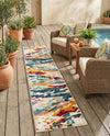 Outdoor Marrakesh Collection Area Rug -  Meknes Runner Multi  lifestyle 73