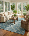 Savannah Pergola Collection Area Rug - Arbor (Teal) Rectangle Teal  lifestyle 24