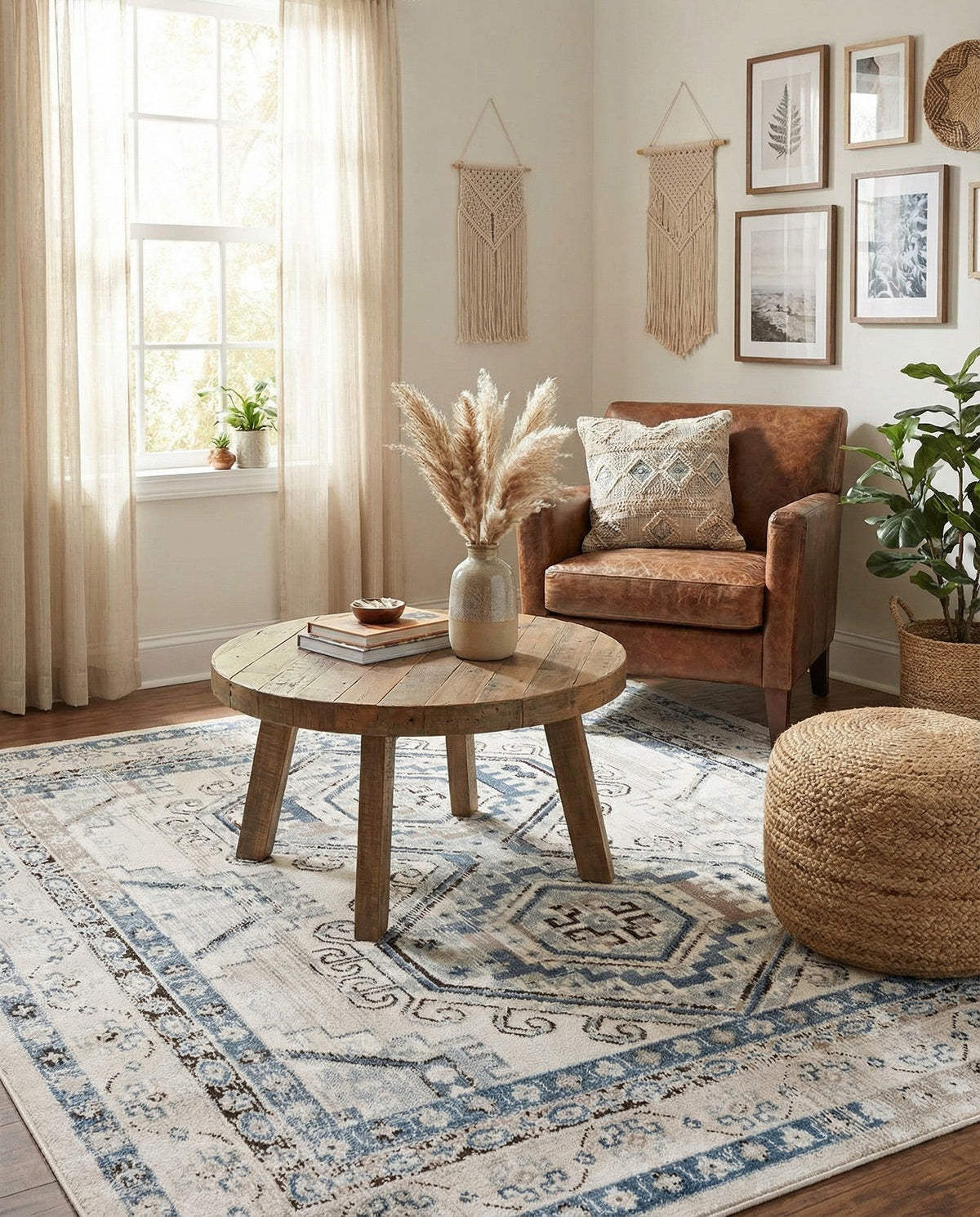 Savannah Elegance Collection Area Rug -  Tybee (Gray Blue) Square Gray Blue  lifestyle 80