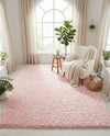 Eternal Plush Oasis Collection Area Rug -  Tranquility (Pink Lace) Rectangle Pink Lace  lifestyle 18