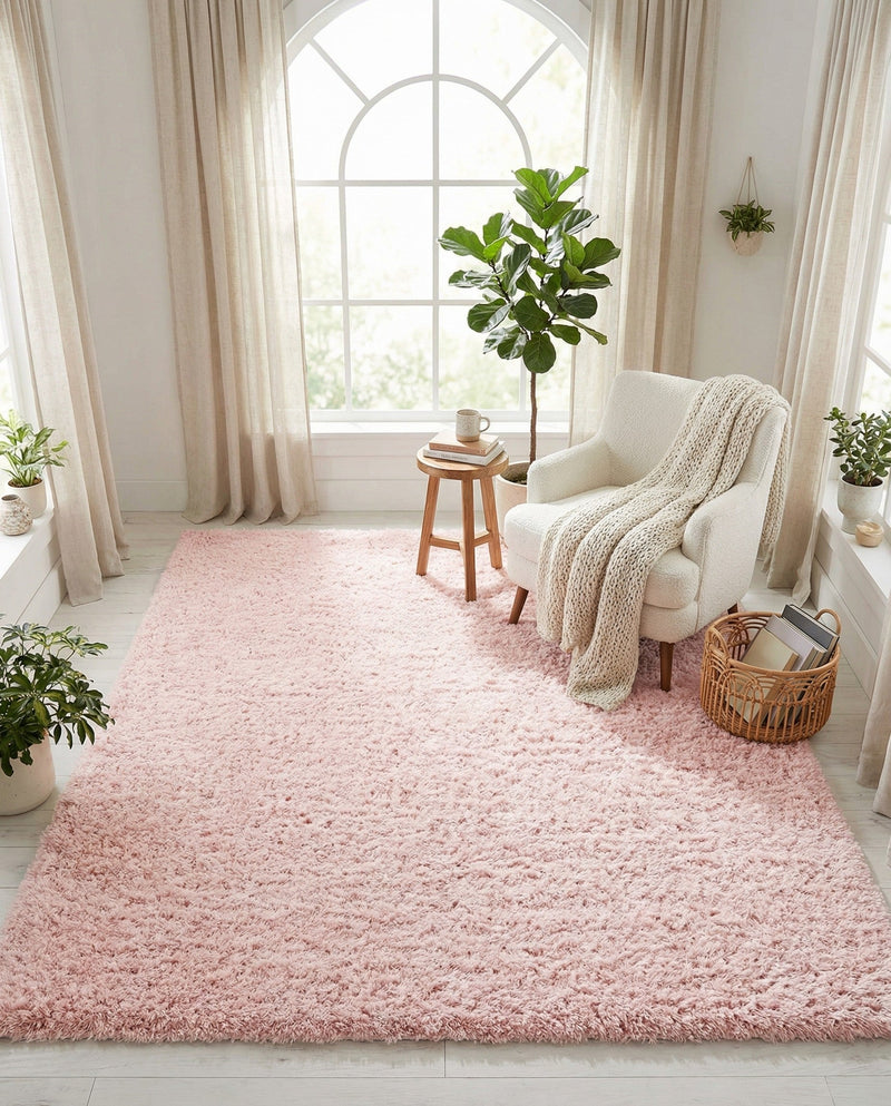 Eternal Plush Oasis Collection Area Rug -  Tranquility (Pink Lace) Rectangle Pink Lace  lifestyle 18