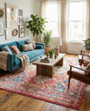 Parisian Elegance Collection Area Rug - Versailles (Pink Gray) Rectangle Pink Gray  lifestyle 22