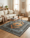 Caspian Wool Collection Area Rug - Ephesus Rectangle Charcoal Gray  lifestyle 3