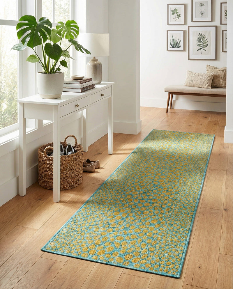 Urban Oasis Rugs Collection Area Rug -  Terrace (Yellow and Aqua) Runner Yellow and Aqua  lifestyle 55