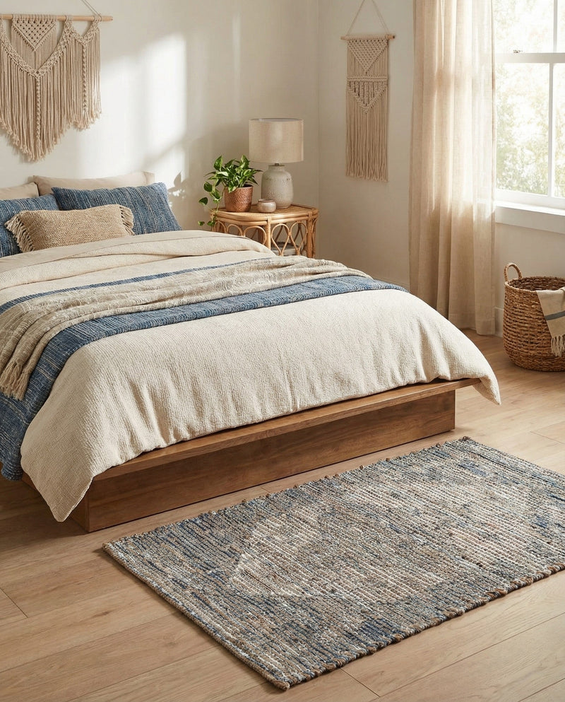 Savannah Threads Collection Area Rug - Sahara Rectangle Blue  lifestyle 14