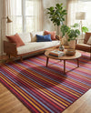 Seaside Stripes Collection Area Rug - Azul Rectangle Multi  lifestyle 27