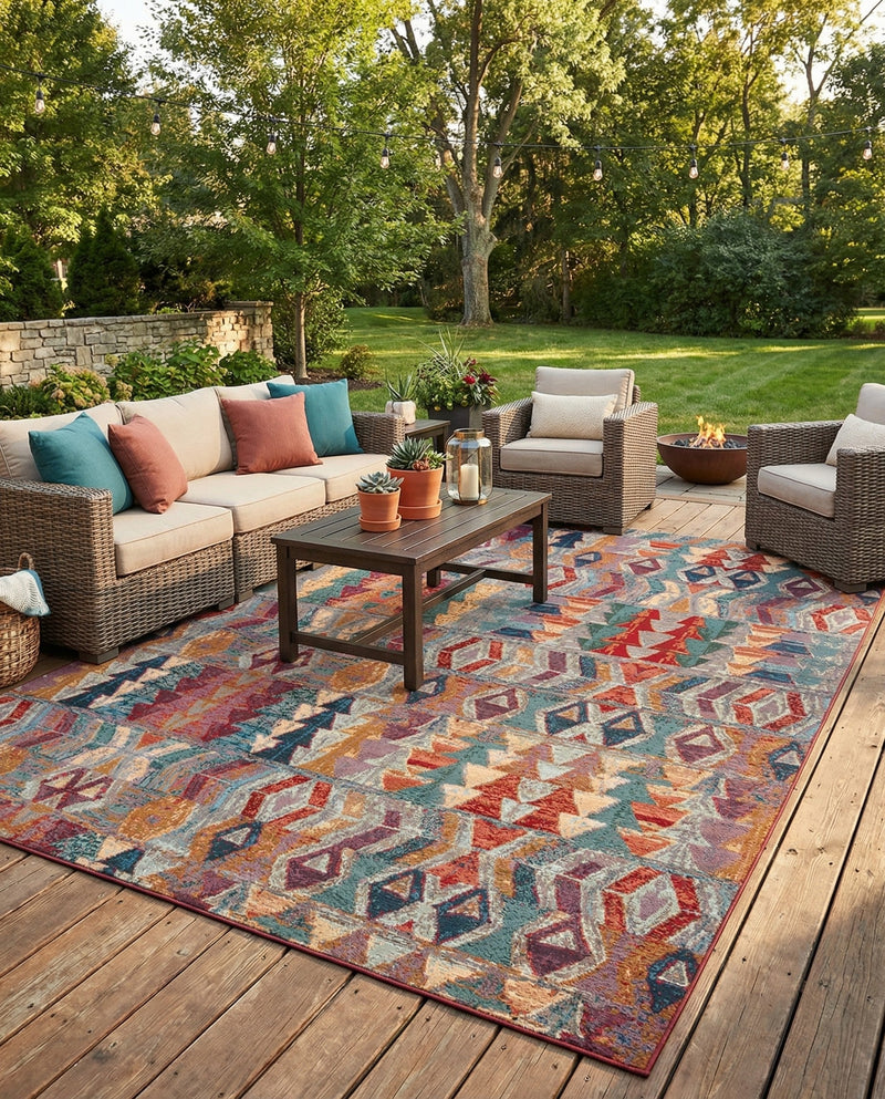 Urban Terrace Collection Area Rug -  Arcade Rectangle Multi  lifestyle 57