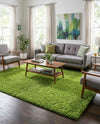 Plush Oasis Collection Area Rug - Serenity (Grass Green) Rectangle Grass Green  lifestyle 5