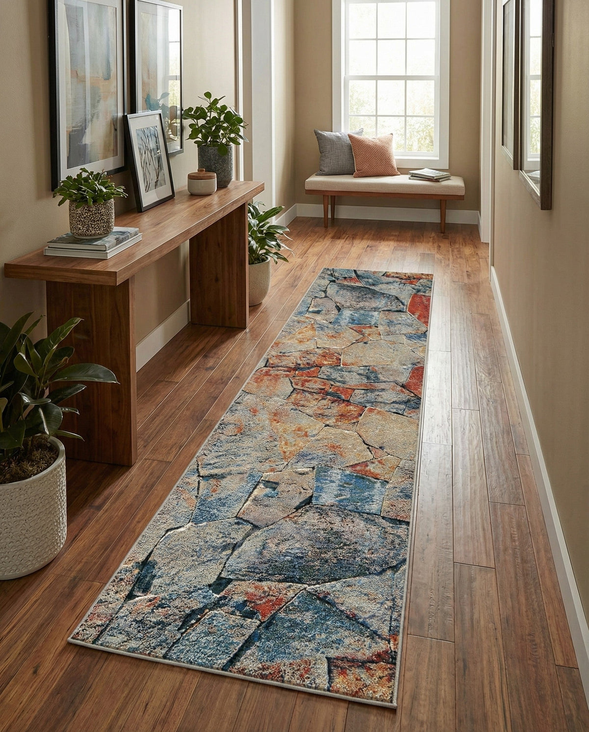 Urban Terrace Collection Area Rug -  Boulevard Runner Multi  lifestyle 72