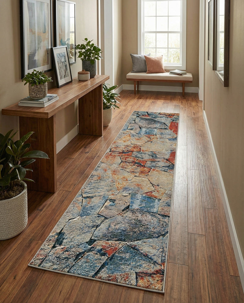Urban Terrace Collection Area Rug -  Boulevard Runner Multi  lifestyle 72
