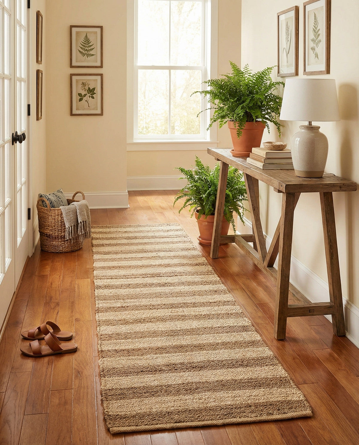 Woven Seaside Jute Collection Area Rug - Nantucket Runner Natural Ivory  lifestyle 156