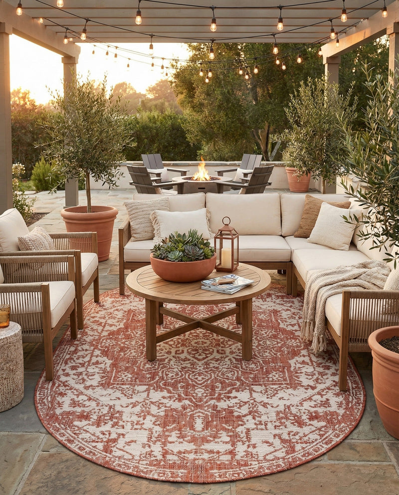 Urban Oasis Rugs Collection Area Rug -  Penthouse (Rust Red) Oval Rust Red  lifestyle 19