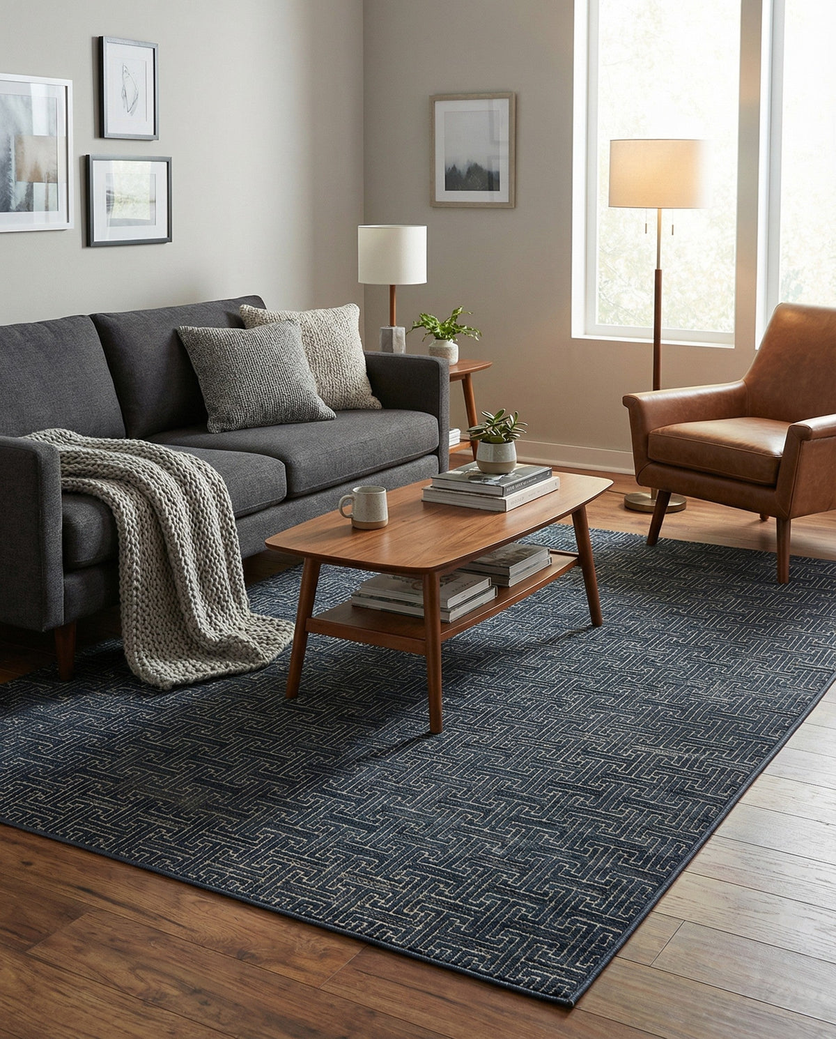 Metro Heights Collection Area Rug -  Hamilton Rectangle Navy Blue  lifestyle 8