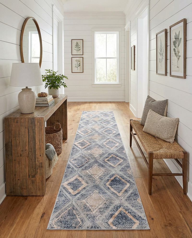 Aegean Elegance Collection Area Rug -  Rhodes Runner Gray Cream  lifestyle 39