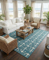 Seaside Haven Rugs Collection Area Rug - Sapphire (Teal) Rectangle Teal  lifestyle 20