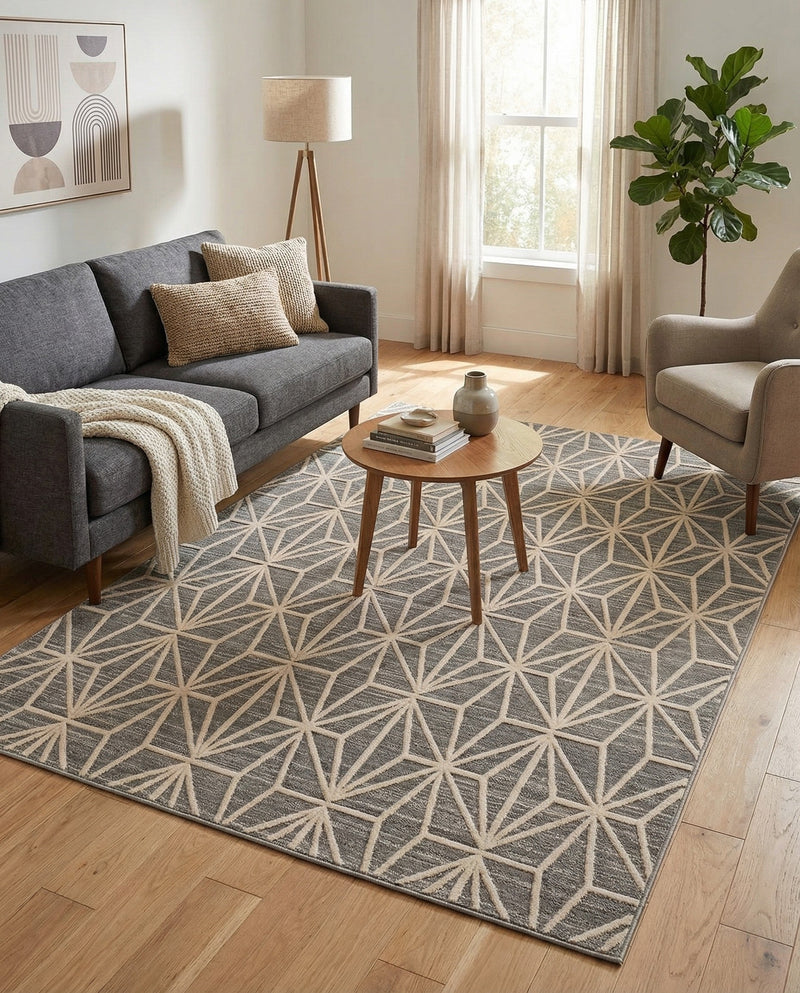 Metro Heights Collection Area Rug -  Hudson Rectangle Gray  lifestyle 17