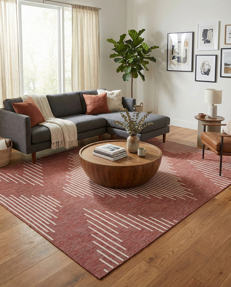 Urban Terrace Collection Area Rug -  Chelsea (Rust Red) Rectangle Rust Red  lifestyle 3
