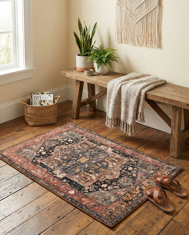 Casablanca Tapestry Collection Area Rug - Fes Rectangle Muted Rust  lifestyle 16