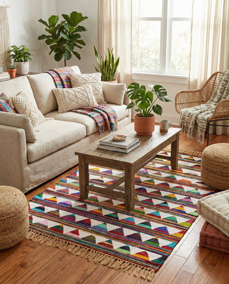Tulum Trellis Collection Area Rug - Mysore Rectangle Multi  lifestyle 12