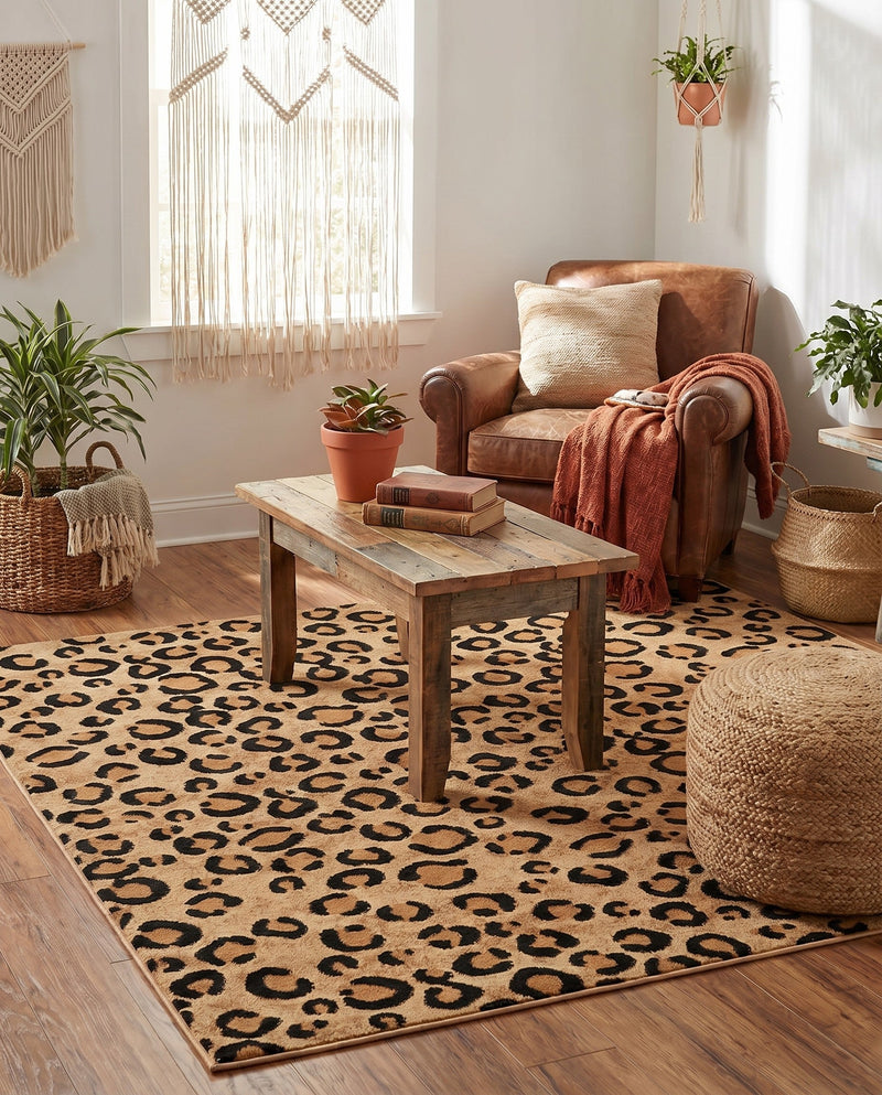 Savannah Sojourn Collection Area Rug -  Mara Square Light Brown  lifestyle 70