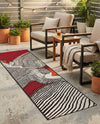 Urban Terrace Collection Area Rug -  Porch Runner Red and Black  lifestyle 41