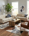 Urban Terrace Collection Area Rug -  Garden Rectangle Brown and White  lifestyle 5