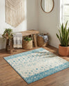 Mediterranean Lattice Collection Area Rug -  Casablanca (Ivory Blue) Square Ivory Blue  lifestyle 62