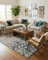Mediterranean Lattice Collection Area Rug - Santorini (Multi Gray Blue) Rectangle Multi Gray Blue  lifestyle 15