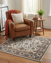 Casablanca Tapestry Collection Area Rug -  Marrakech (Cloud Gray) Square Cloud Gray  lifestyle 40
