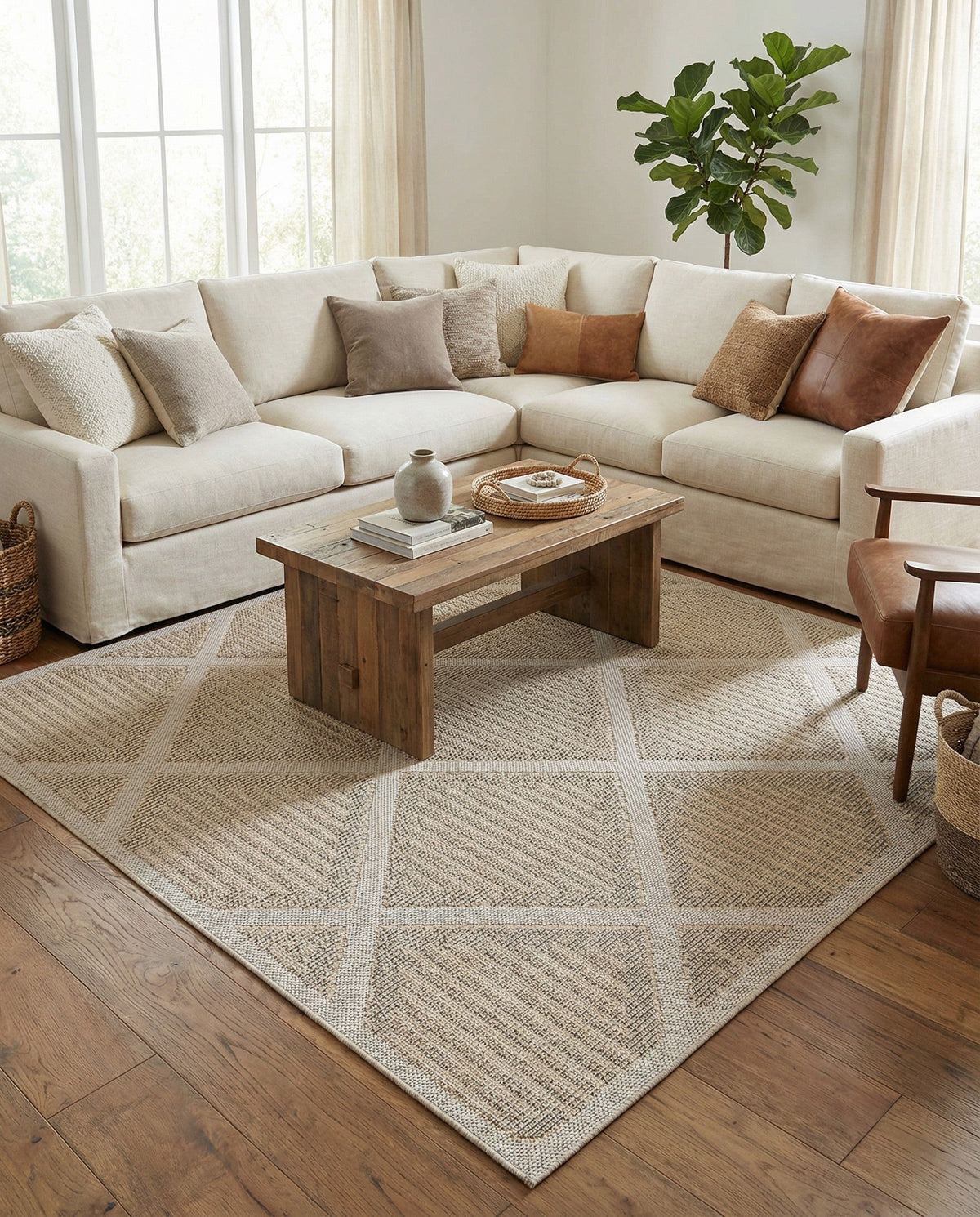 Savannah Pergola Collection Area Rug -  Eden Square Khaki  lifestyle 72