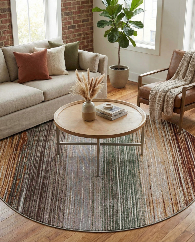 Urban Terrace Collection Area Rug -  Corsica Round Multi  lifestyle 52