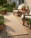 Garden Lattice Charm Collection Area Rug - Arbor (Beige) Runner Beige  lifestyle 54
