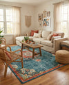 Brighton Terrace Collection Area Rug - Hove (Blue) Rectangle Blue  lifestyle 24