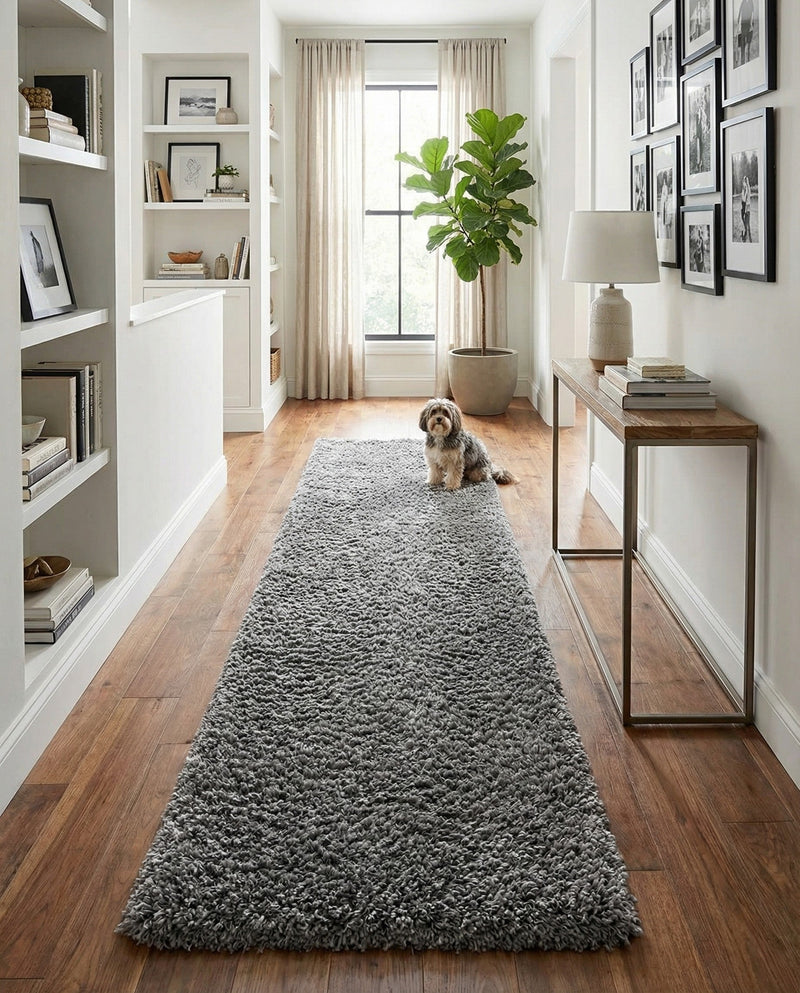 Eternal Plush Oasis Collection Area Rug -  Tranquility (Smoke) Runner Smoke  lifestyle 36
